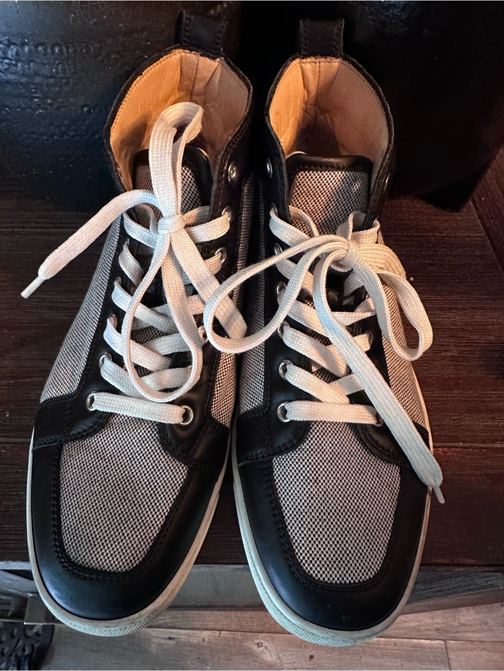 Christian Louboutin Rantus Black and White High-Top Sneakers - Picture 3 of 7